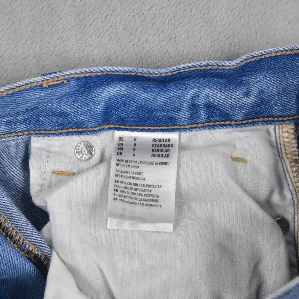 American Eagle Jeans Womens 0 (26x26) Mom Jeans Distressed Casaul Blue Denim